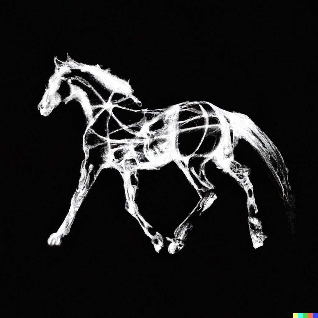 a horse, futuristic print